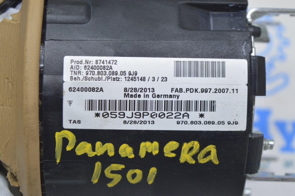 Подушка безопасности airbag в руль водительская Porsche Panamera 10-16 беж (01) стрельн — фото 2