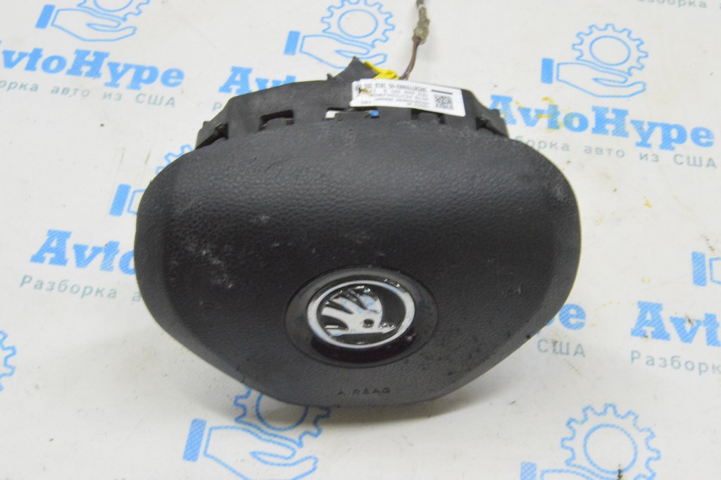 Подушка безопасности airbag в руль водительская Skoda Octavia III A7 13-20 (01) посечена — фото 2