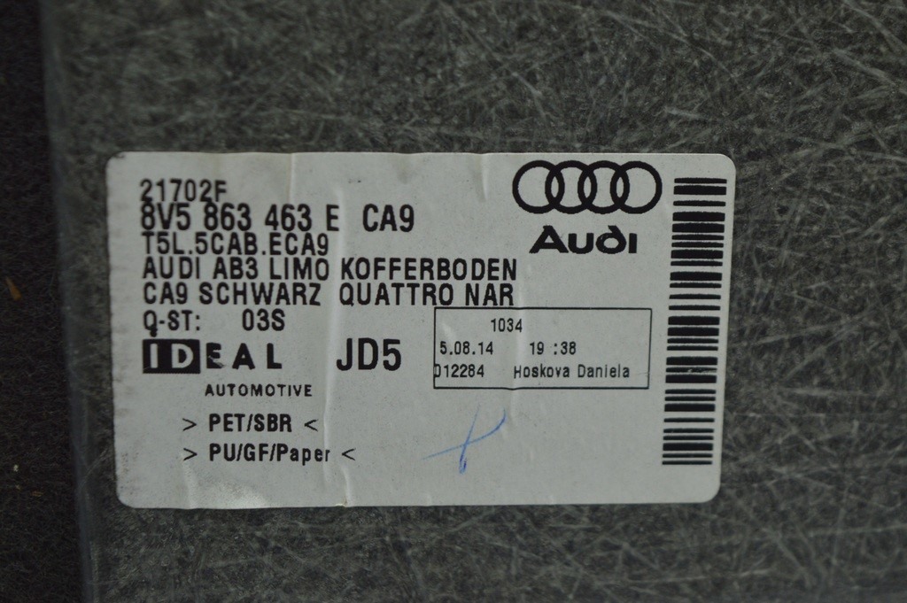 Пол багажника Audi A3 8V 15-20 4d, 5d, awd жесткий — фото 3
