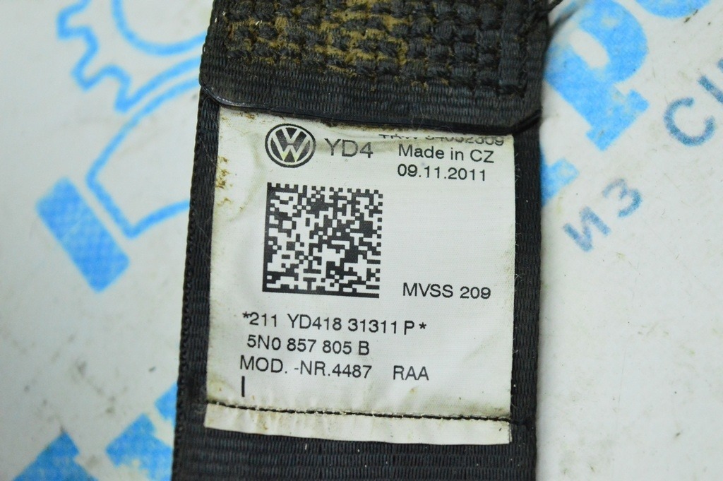 Ремень безопасности зад лев VW Tiguan 09-17 черн — фото 2