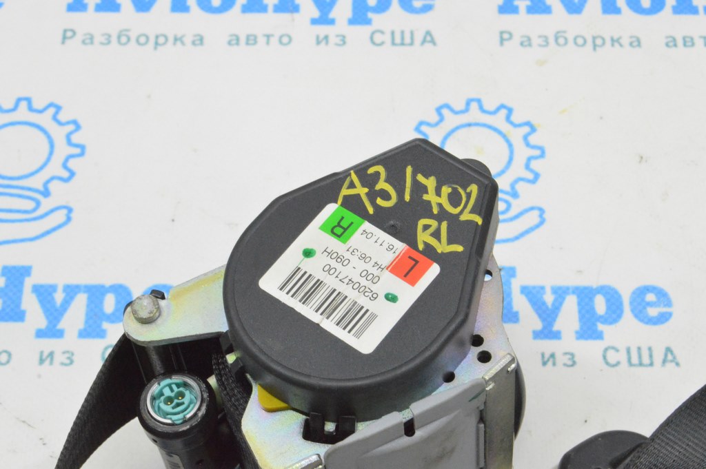 Ремень безопасности задний левый Audi A3 8V 15-20 4d, 5d, черный — фото 2