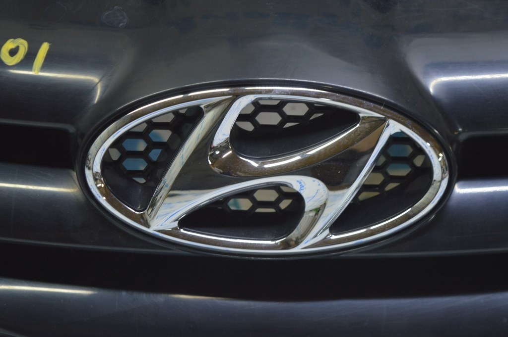 Решетка радиатора grill Hyundai Sonata 11-15 с эмблемой — фото 3