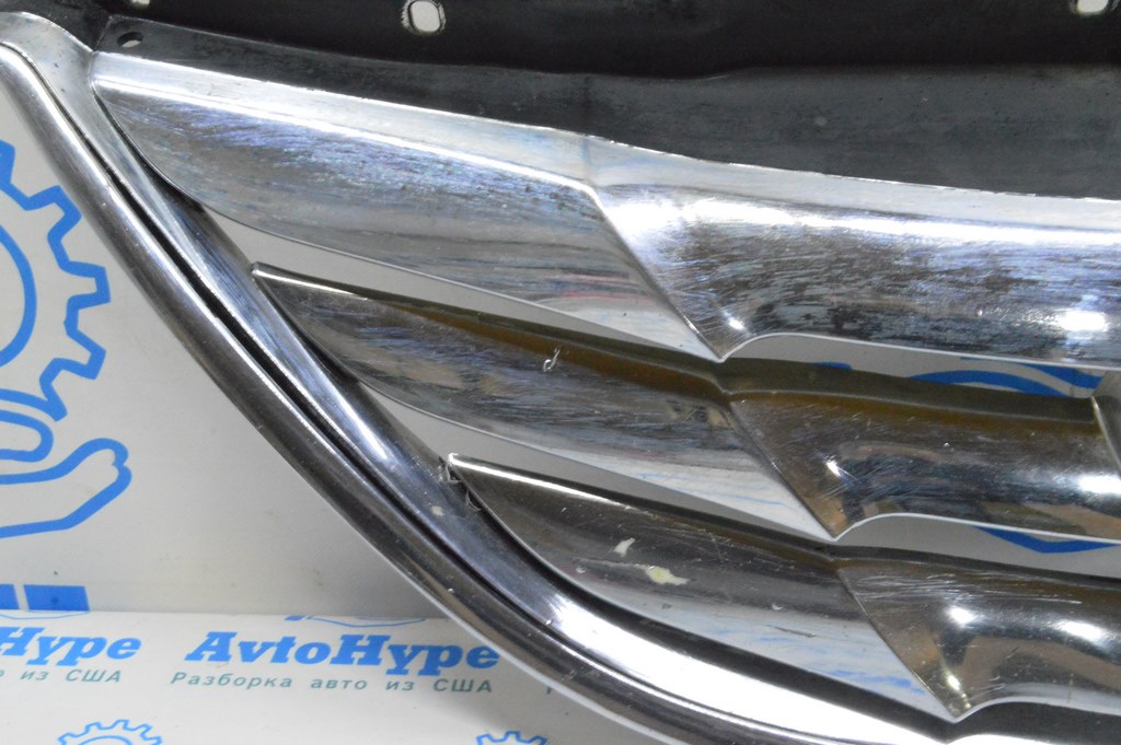 Решетка радиатора grill Hyundai Sonata 11-15 с эмблемой, хром (02) песок — фото 4
