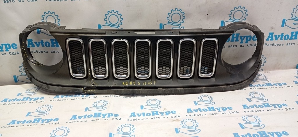 Решетка радиатора grill Jeep Renegade 15-18 дорест с черн вставками 7шт (03) под пайку,не знач