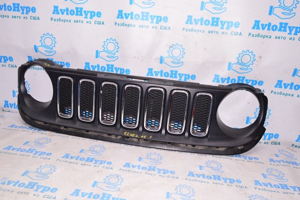 Решетка радиатора grill Jeep Renegade 15-18 дорест с хром вставками 7шт (05) ок