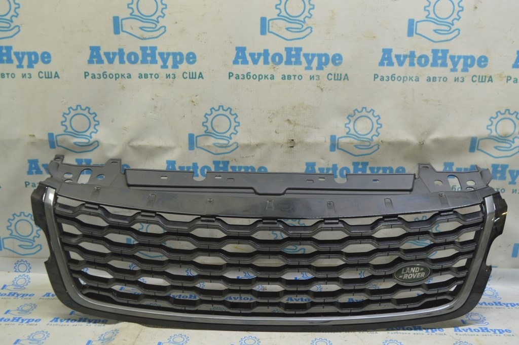 Решетка радиатора grill Range Rover Velar L560 17- LR092631 с эмблемой, слом креп (01)