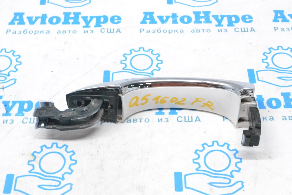 Ручка двери внешняя передняя правая в сборе Audi Q5 8R 09-17 keyless (02) белая с хромом