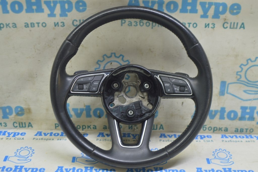 Руль голый Audi A4 B9 17- кожа, черный (02)