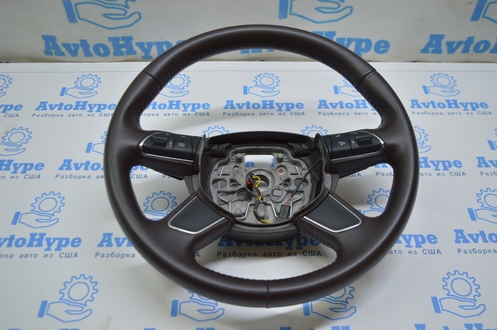 Руль (голый) Audi A8 D4 10-17 (01) коричневый цвет идеал с подогревом 4H0419091TINU