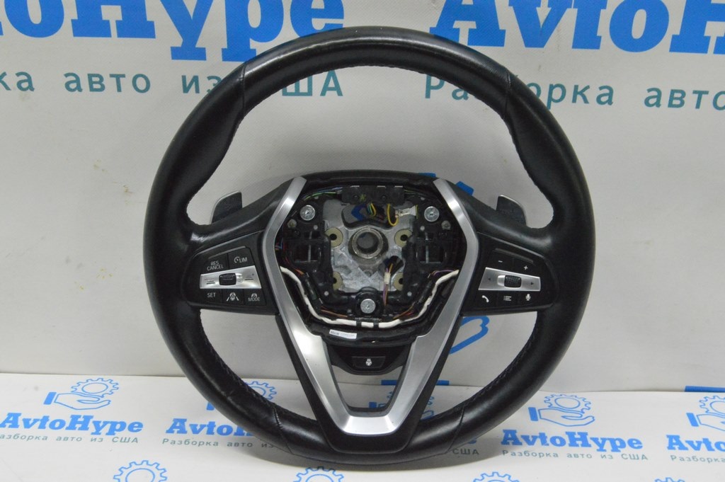Руль (голый) BMW X5 G05 19-24 кожа черная под лепестки с подогревом, Sport (01)