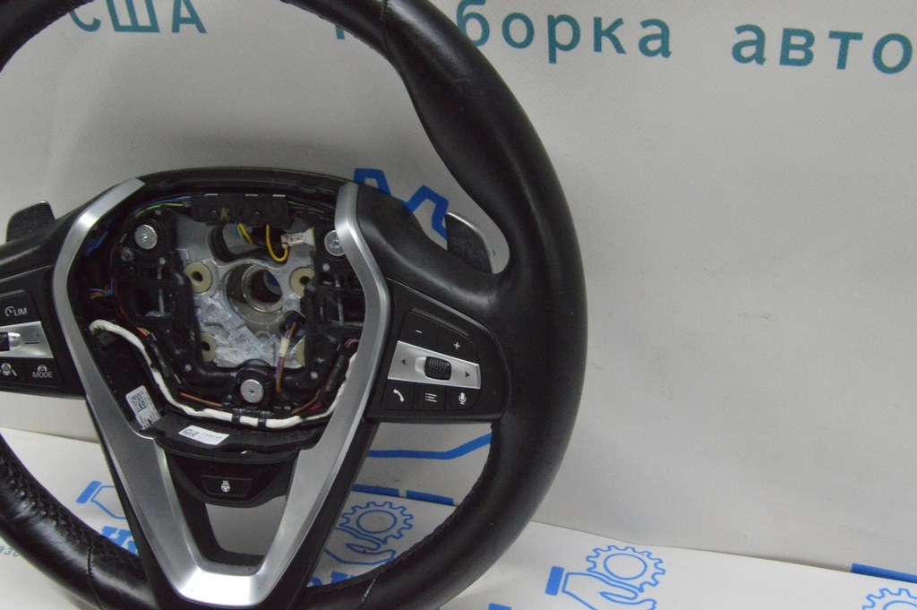 Руль (голый) BMW X5 G05 19-24 кожа черная под лепестки с подогревом, Sport (01) — фото 3