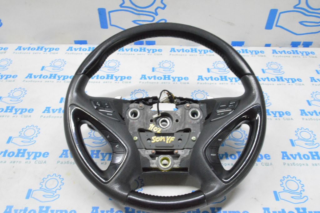 Руль голый Hyundai Sonata 11-15 кожа черн, под лепестки (02) потерт