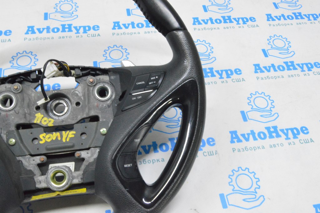 Руль голый Hyundai Sonata 11-15 кожа черн, под лепестки (02) потерт — фото 4