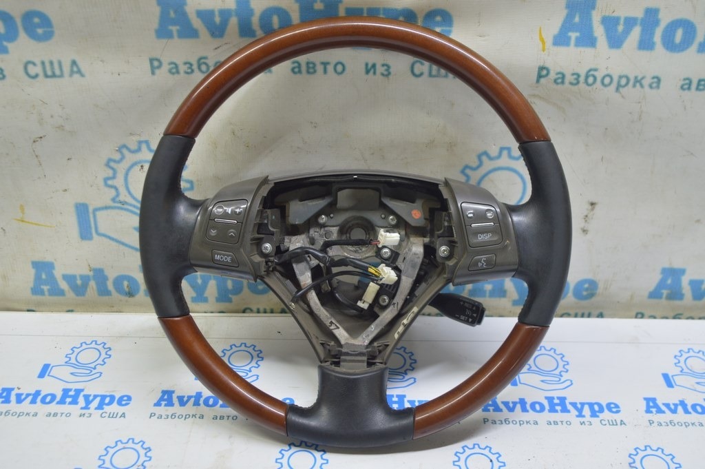 Руль голый Lexus GS300 GS350 06-07 кожа черн, с деревом (02)