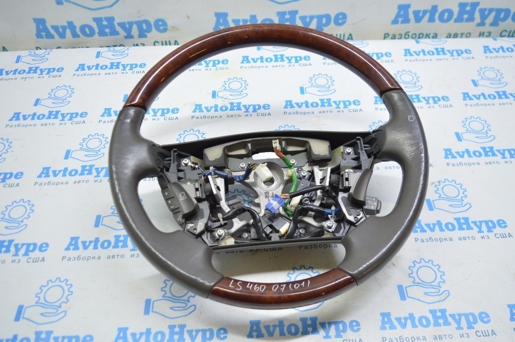 Руль (голый) Lexus LS460 LS600h 07-12 беж кожа,красное дерево (01)