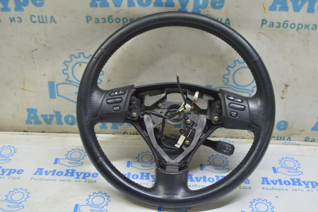 Руль голый Lexus RX300 RX330 RX350 RX400h 04-09 черная кожа без дерева (02)