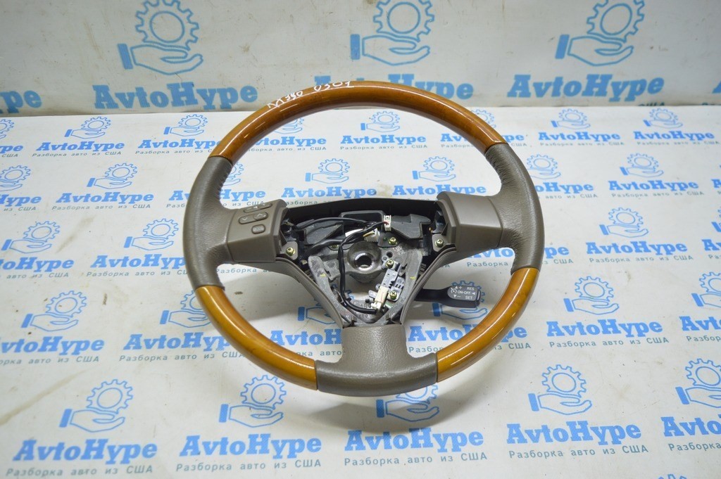 Руль голый Lexus RX300 RX330 RX350 RX400h 04-09 кожа беж ,с деревом (01) 32к пробег