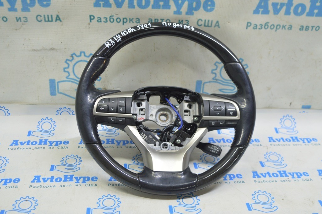Руль голый Lexus RX350 RX450h 16-22 кожа, деревянные вставки, с подогревом (01)