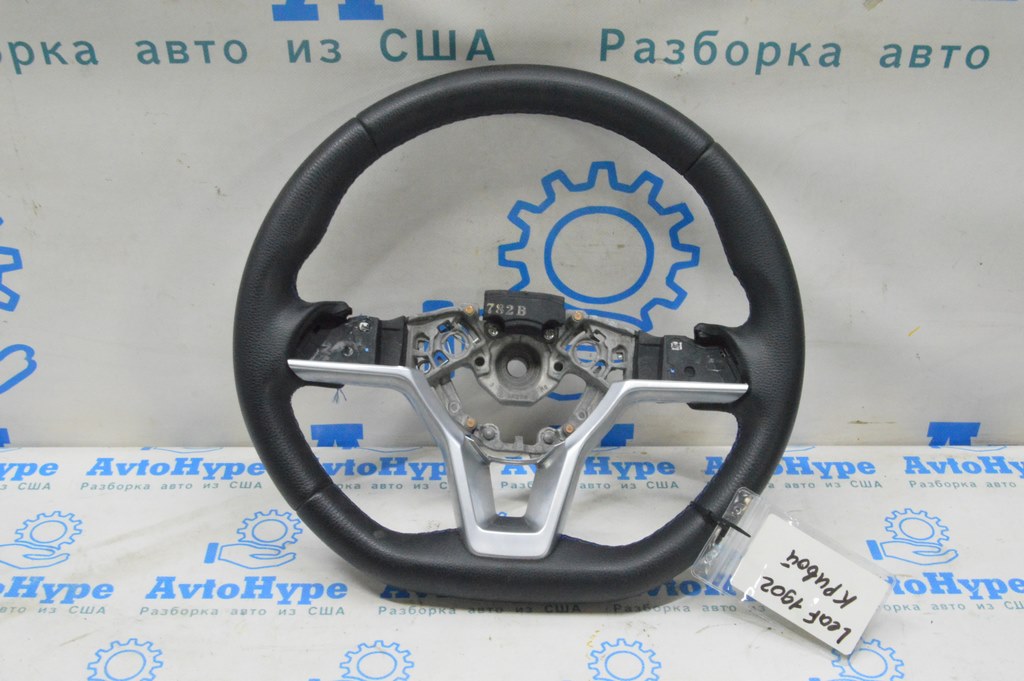 Руль голый Nissan Leaf 18-21 кожа черная (02) кривой