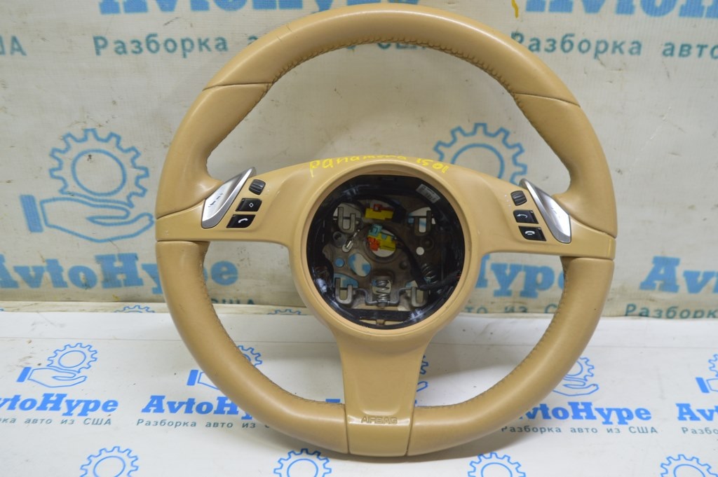 Руль (голый) Porsche Panamera 10-16 беж с кнопками