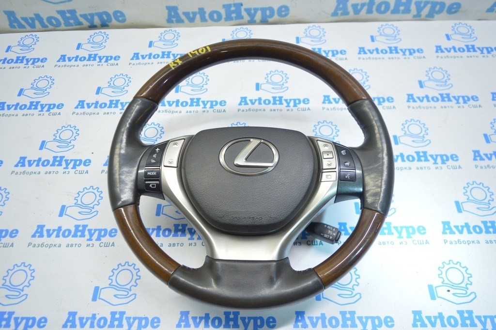 Руль в сборе Lexus RX350 RX450h 13-15 рест кож коричн с деревом 45130-30700 с подогревом (01)
