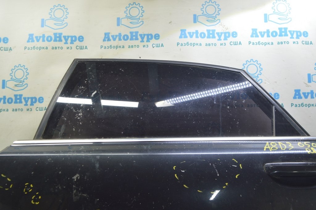 Стекло двери зад лев Audi A8 D3 03-09 long зеленое