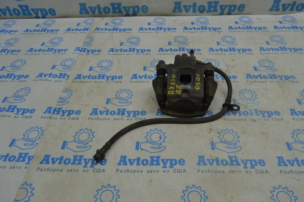 Суппорт задний правый Lexus RX300 RX330 RX350 RX400H 04-09 (01) пробег 32к идеал с колодками