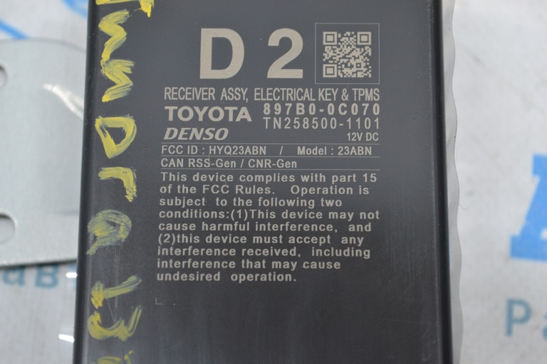 TIRE PRESSURE MONITORING SYSTEM CONTROL MODULE Toyota Tundra 22- (01) — фото 3