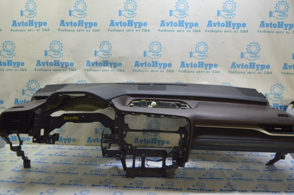 Торпедо передняя панель без AIRBAG Lexus RX450h 16-22 черная с коричневым (02)