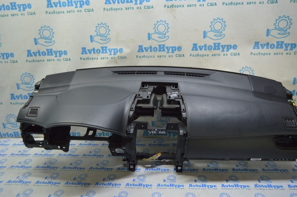 Торпедо передняя панель голая Toyota Camry v50 12-14 usa\euro черн (02) белая строчка без накл — фото 4