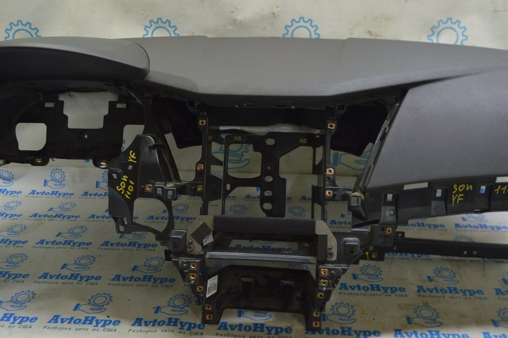 Торпедо передняя панель с AIRBAG Hyundai Sonata 11-15 черная (01) — фото 3