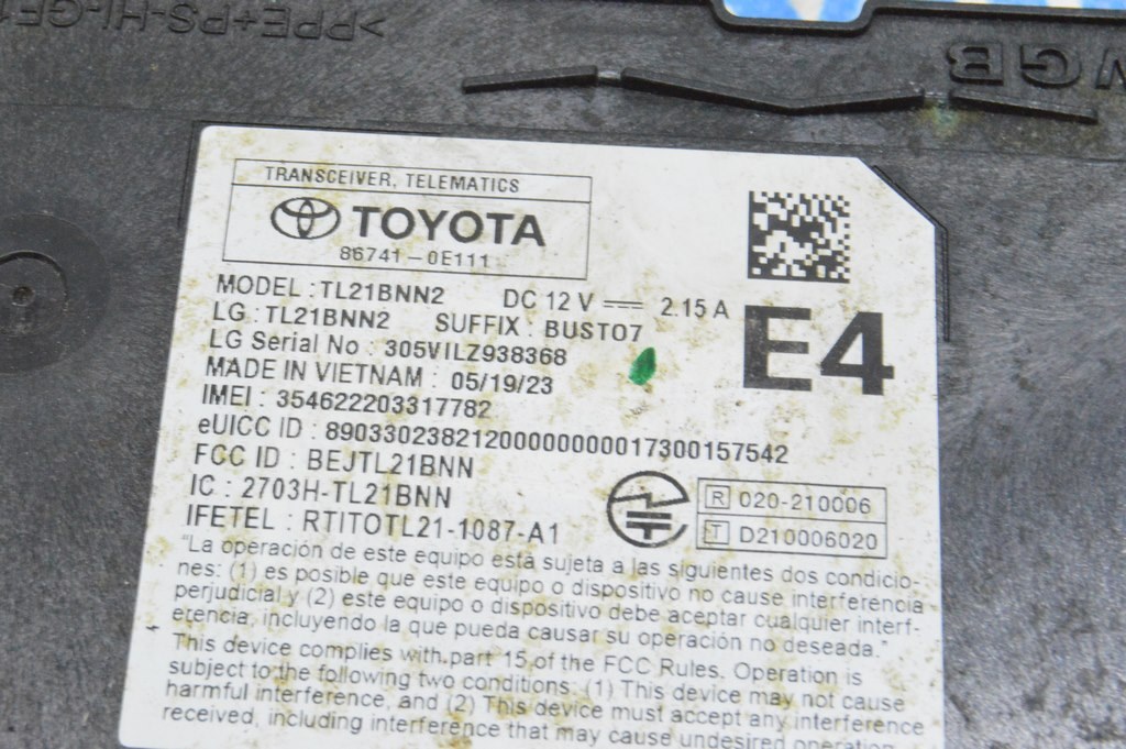 TRANSCEIVER TELEMATICS COMMUNICATION MODULE Lexus RX 350/350h/500h 23- (01) — фото 3