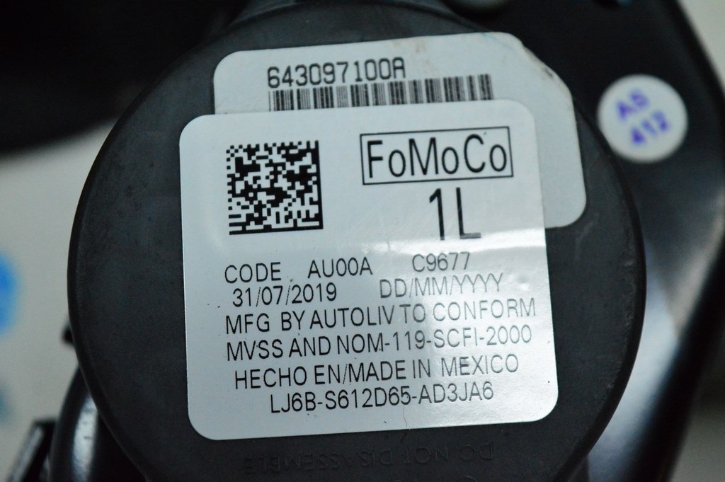 Водительский ремень безопасности Ford Escape MK4 20- черн, стрельнувший — фото 2