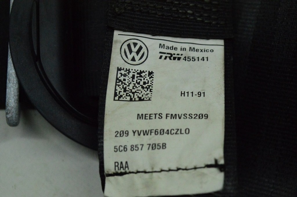 Водительский ремень безопасности VW Jetta 11-18 USA черн (03) — фото 3