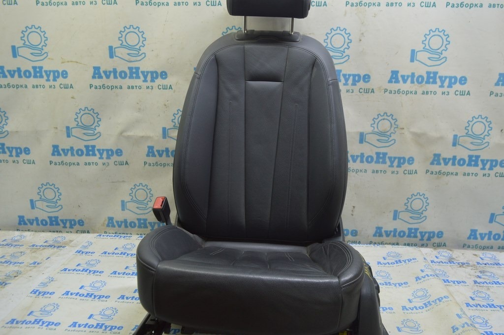 Водительское сидение Audi A4 B9 17-19 без airbag, электро, подогрев, кожа, черное (02)