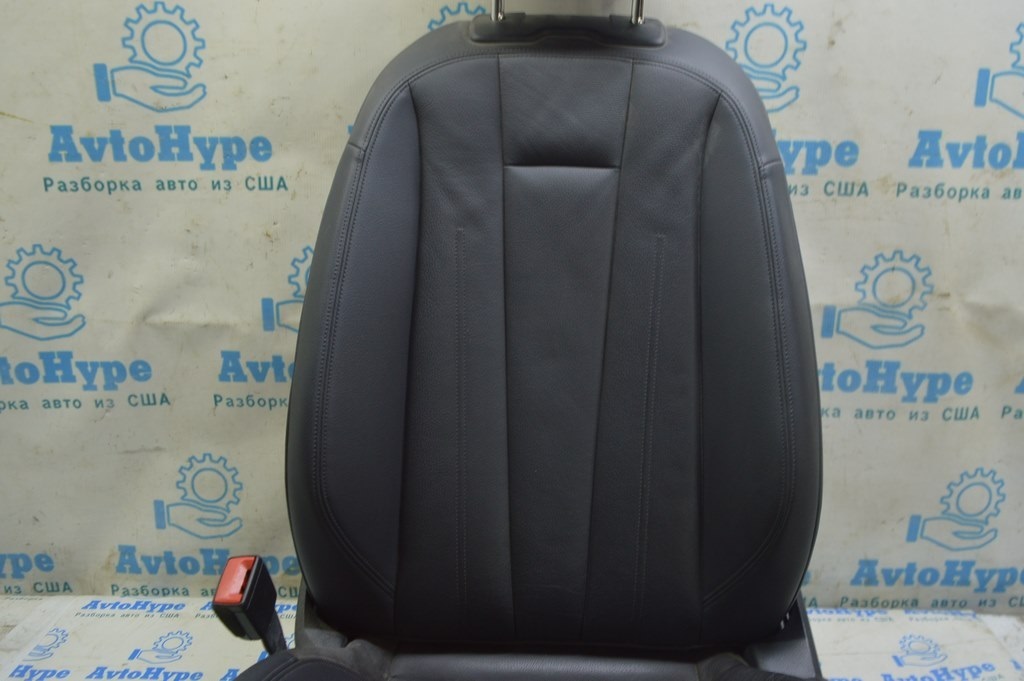 Водительское сидение Audi A4 B9 17-19 без airbag, электро, подогрев, кожа, черное (02) — фото 3