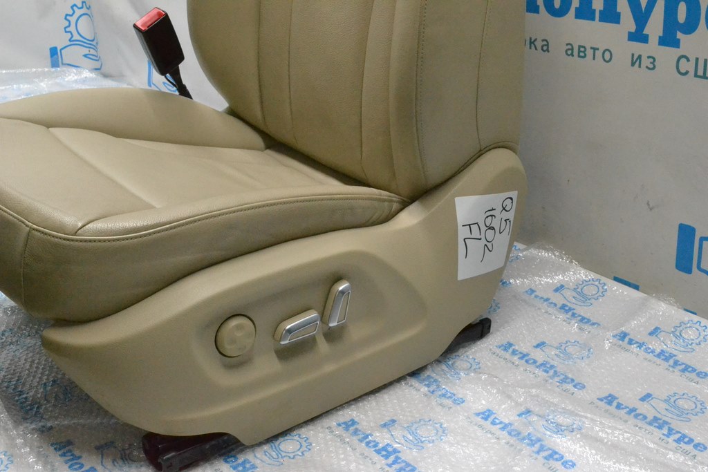 Сиденье водительское Audi Q5 8R 09-17 с airbag, электро, кожа беж (02) идеал — фото 4