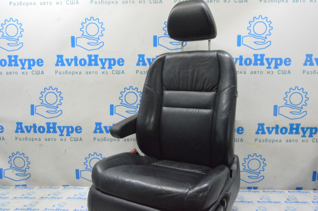 Водительское сидение Honda CRV 07-09 кожа черн, подогрев, электро (01) трещины
