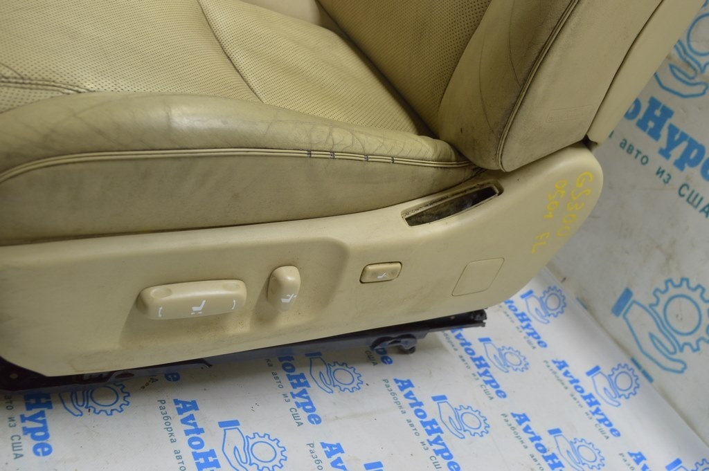 Водительское сидение Lexus GS300 GS350 GS430 GS450h 06-07 электро, кожа беж, перф (01) трещины — фото 4