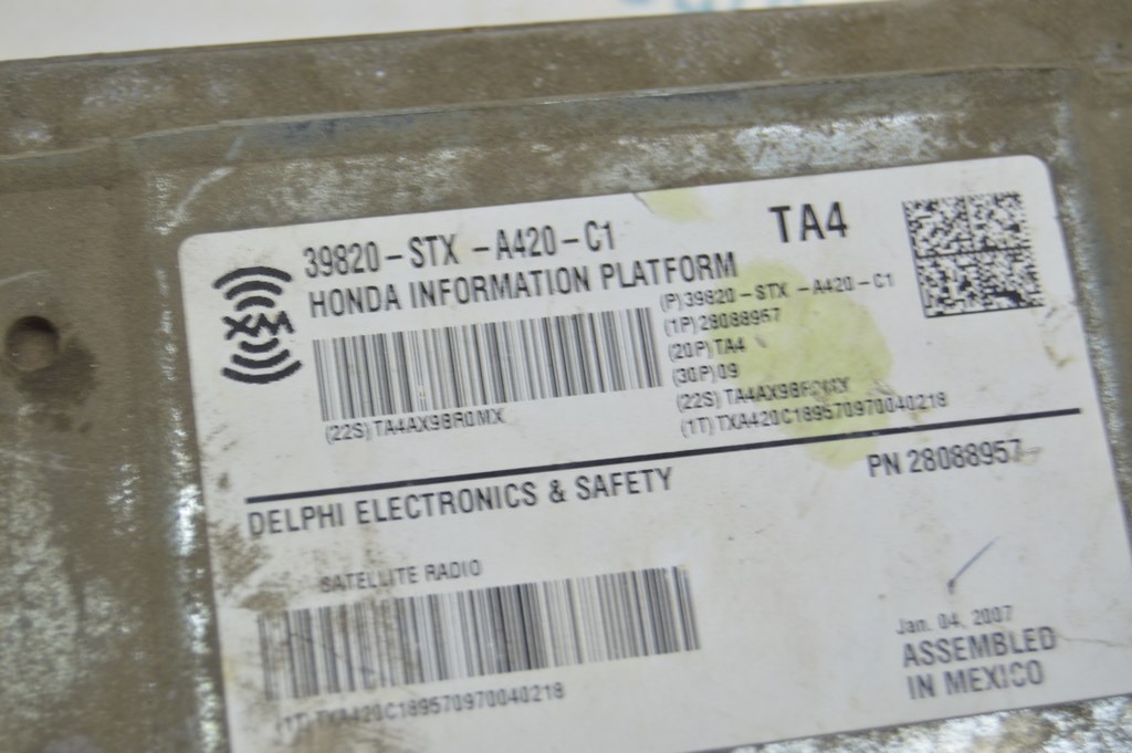 XM SATELLITE CONTROL MODULE Acura MDX 07-13 (01) 39820-STX-A420-C1 — фото 3