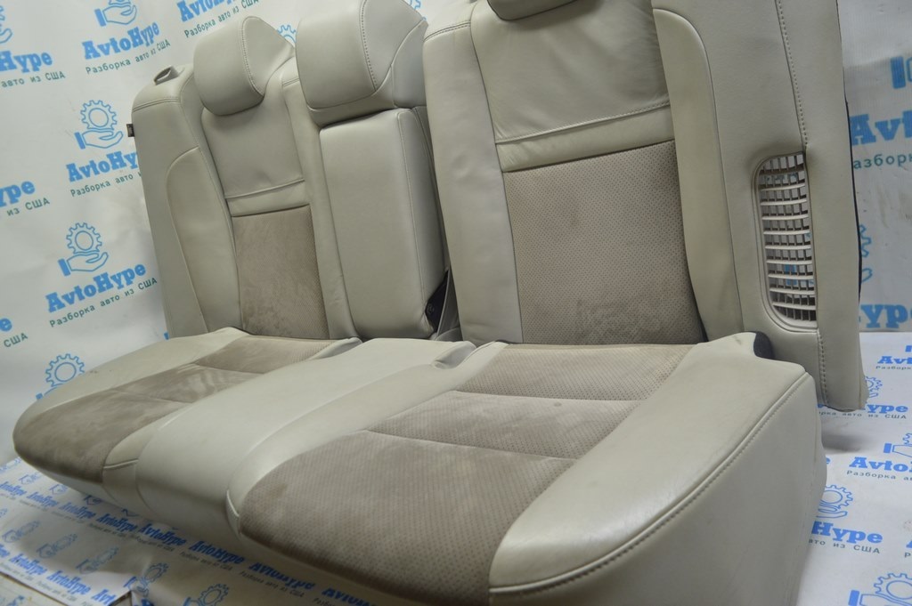 Задний ряд сидений 2 ряд Toyota Camry v50 12-14 usa кожа серая + замш — фото 2