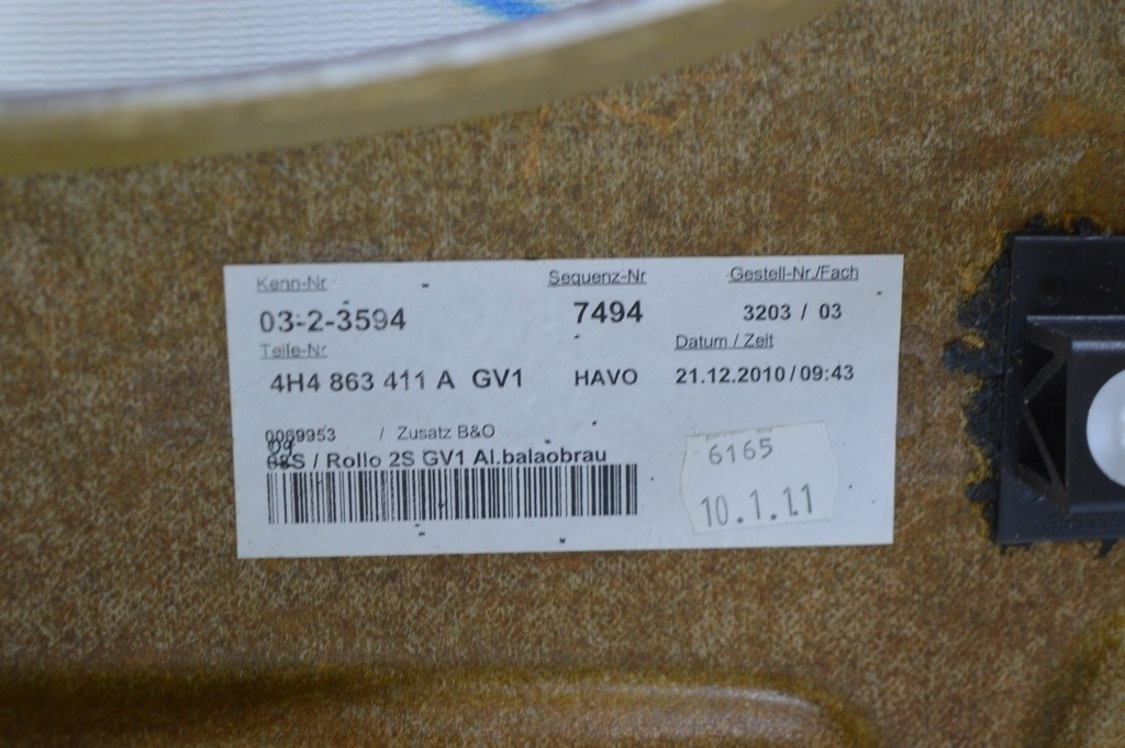 Задняя полка Audi A8 D4 10-17 (01) коричневая алькантара 4H0863411C25M — фото 3