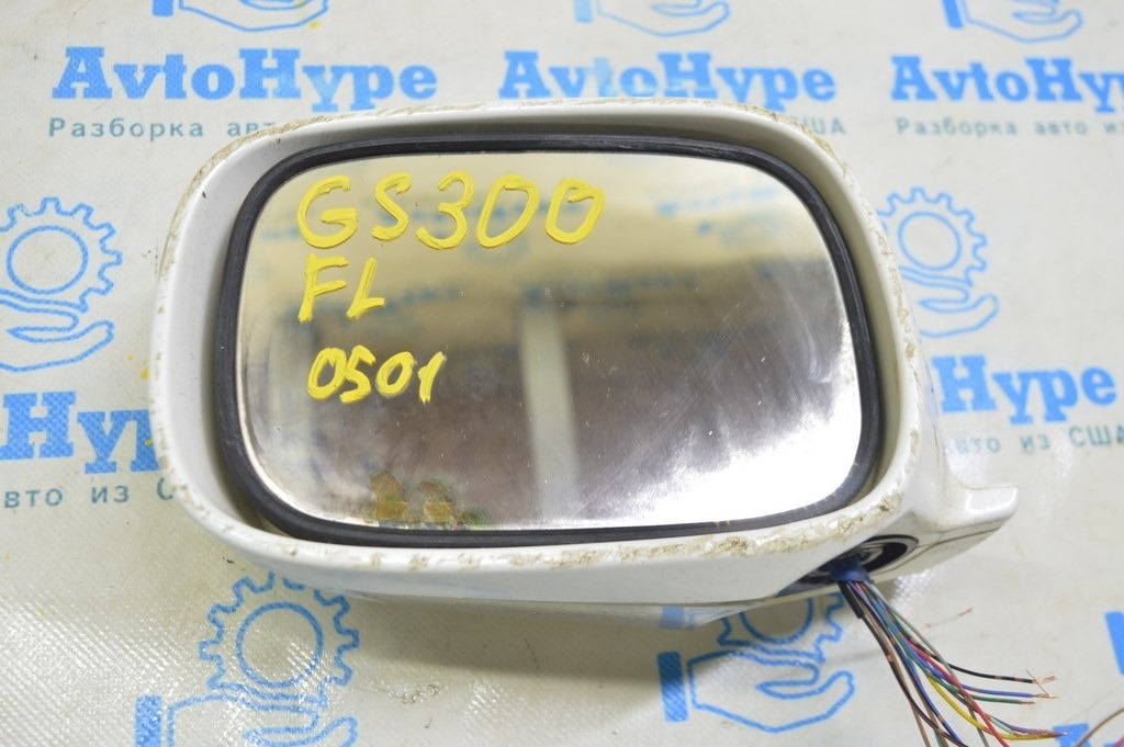 Зеркало боковое лев Lexus GS350 GS450h 08-11 14 пин,подогр,подсвет (01) белое,без ножки,поплыл — фото 3