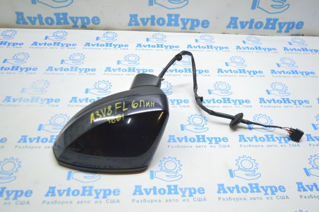 Зеркало боковое левое Audi A3 8V 15-20 4d, 5d, 6 пинов, поворотник, подогрев (01)