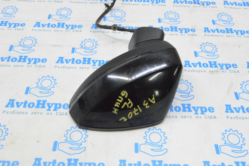 Зеркало боковое левое Audi A3 8V 15-20 4d, 5d, 6 пинов, поворотник, подогрев (02) черное