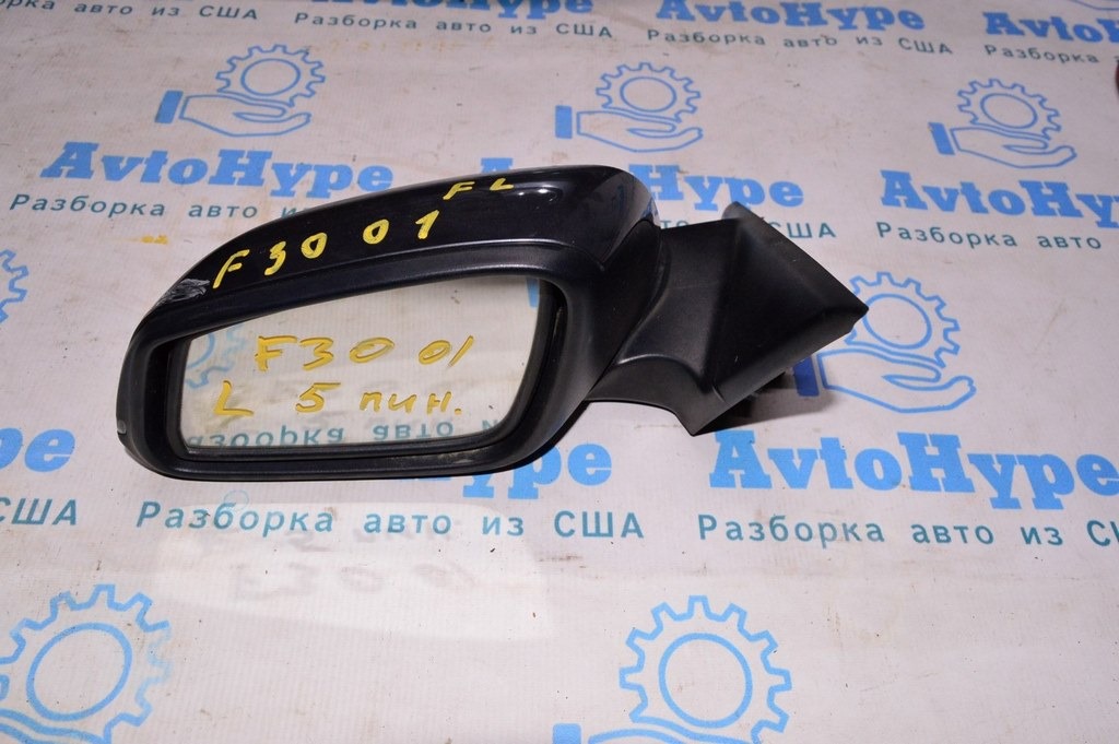 Зеркало боковое левое BMW 3 F30 4d 12-19 usa 5 пинов,поворотн,(01) графитmineral-grau metallic