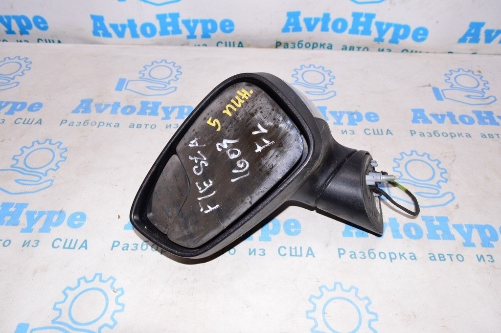 Зеркало боковое левое Ford Fiesta 11-19 с поворотником (03) серебро,цвет UX 5пин — фото 2