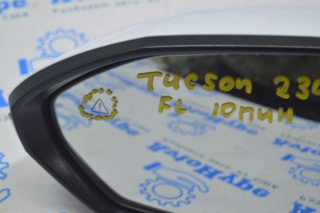 Зеркало боковое левое Hyundai Tucson 22- (01) белое, 10 пин, BSM, поворотник — фото 4