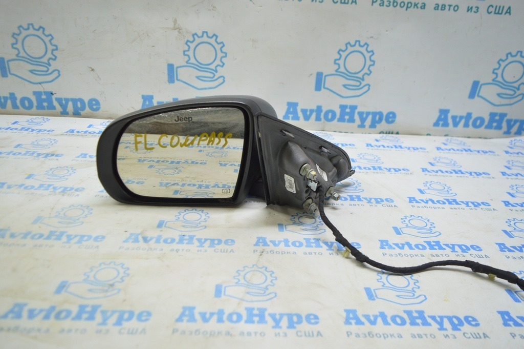 Зеркало боковое левое Jeep Compass 17- 3+4 пинов, поворотник, подогрев, графит Trailhawk (01)