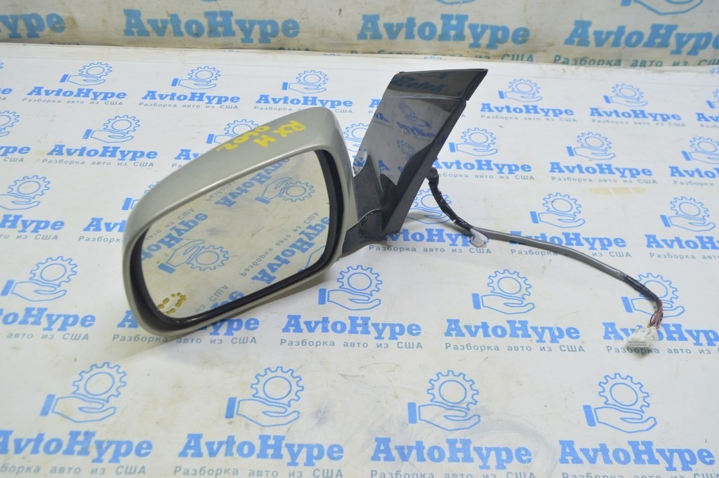 Зеркало боковое левое Lexus RX330 RX350 RX400h 04-09 11 пинов (02) серебро, царапина